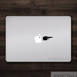 Fire Breathing Monster - Mac Apple Logo Cover Laptop Vinyl Decal Sticker Macbook Decal Flame Unique Godzilla Cute