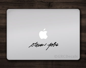 Steve Jobs Signature - Vinyl Decal Sticker Macbook Mac Apple Laptop Autograph