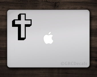 Kors - Mac Apple-logotypomslag Laptopdekal Vinyldekal Macbook-dekal Unik ängel Gud Tro Hopp Kärlek Kristen Bibel