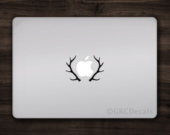 Antlers -- Vinyl Decal Sticker Macbook Mac Apple Laptop Deer Moose Reindeer Horns