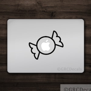 Candy - Mac Apple Logo Cover Laptop Vinyl Decal Sticker Macbook Decal Unique Cute Funny Food