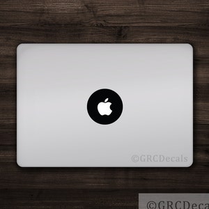 Small Apple - Mac Apple Logo Cover Laptop Vinyl Decal Sticker Macbook Unique Shape Circle