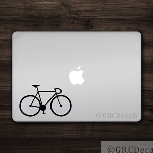 Road Bike - Mac Apple Logo Cover Laptop Vinyl Decal Sticker Macbook Decal Unique Bicycle Ride Cycle Sport Bumper Stickers