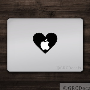 Apple Heart - Mac Apple Logo Cover Laptop Vinyl Decal Sticker Macbook Unique Love Valentines Day Cupid Cute