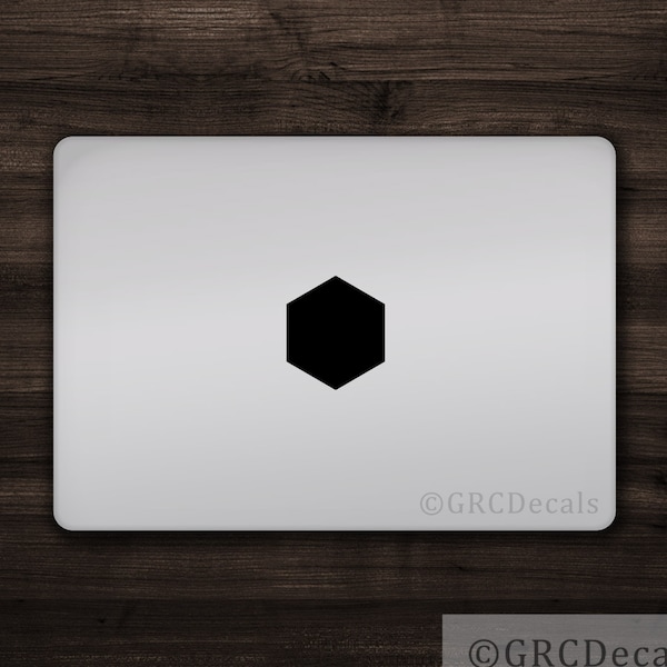 Hexagon Cover - Mac Apple Logo Cover Laptop Vinyl Decal Sticker Macbook Decal Unique Shape Square Hexagon Triangle Cube Circle Ribbon Badge