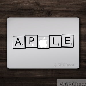 Scrabble Cartas - Mac Apple Logo Cover Portátil Vinilo Calcomanía Pegatina Macbook Juego de Mesa Divertido Exclusivo