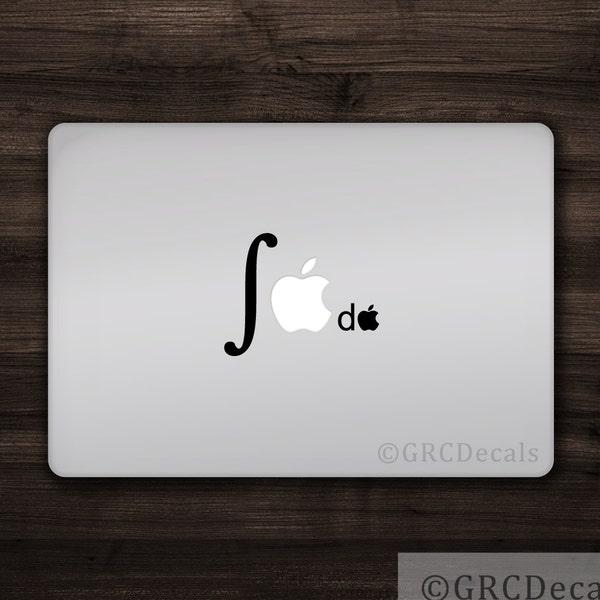 Integral Calculus - Mac Apple Logo Cover Laptop Vinyl Decal Sticker Macbook Unique Shape Circle Math Pie Geek Nerd Fun
