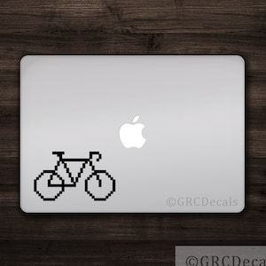 8 Bit Road Bike - Vinyl Decal Sticker Macbook Mac Apple Laptop Unique Bicycle Ride Cycle Bumper Sticker Window decal Computer Decals