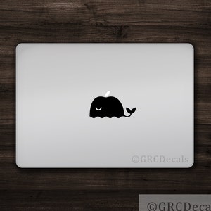 Whale Decal Mac Apple Logo Cover Laptop Vinyl Decal Sticker Macbook Decal Unique Animal Cute