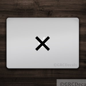 Xed Out - Mac Apple Logo Cover Laptop Vinyl Decal Sticker Macbook Decal Unique Censor Crossed Out Ex
