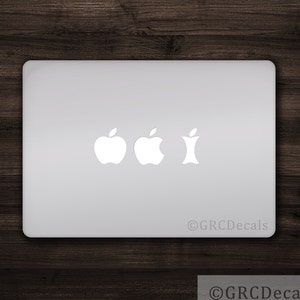 Eating Apples Decal Mac Apple Logo Cover Laptop Vinyl Decal Sticker Macbook Unique Food Fruit Funny