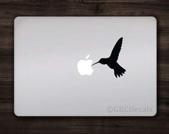 Hummingbird Decal Mac Apple Logo Cover Laptop Vinyl Decal Sticker Macbook Unique Animal Bird Nectar