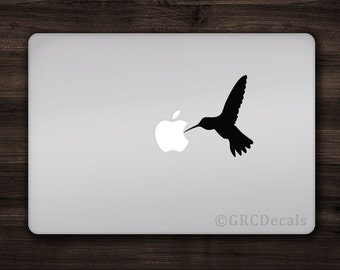 Hummingbird - Mac Apple Logo Cover Laptop Vinyl Decal Sticker Macbook Unique Animal Bird Nectar