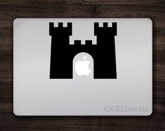 Castle - Mac Apple Logo Cover Laptop Vinyl Decal Sticker Macbook Decal Medieval Knight