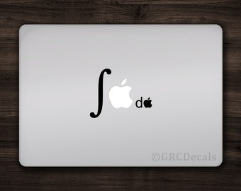 Integral Calculus - Mac Apple Logo Cover Laptop Vinyl Decal Sticker Macbook Unique Shape Circle Math Pie Geek Nerd Fun