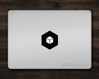 Cube - Mac Apple Logo Cover Laptop Vinyl Decal Sticker Macbook Decal Unique Shape Square Hexagon Triangle 3D