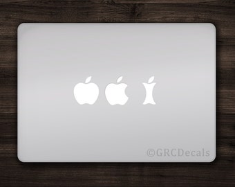 Eating Apples - Mac Apple Logo Cover Laptop Vinyl Decal Sticker Macbook Unique Food Fruit Funny