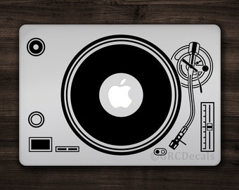 DJ Turntable Mac Apple Logo Cover Laptop Vinyl Decal Sticker - Etsy