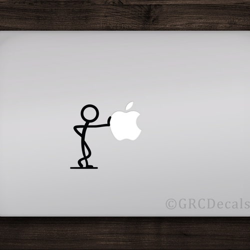 Stick Figure Leaning Mac Apple Logo Cover Laptop Vinyl Decal - Etsy Stick Figure Leaning Mac Apple Logo Cover Laptop Vinyl Decal - Etsy