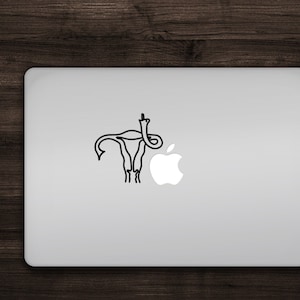 Uterus Middle Finger Vinyl Decal Sticker Macbook Mac Apple Laptop Pro Choice Bumper Sticker Window Decal Feminist Sticker Womans Rights