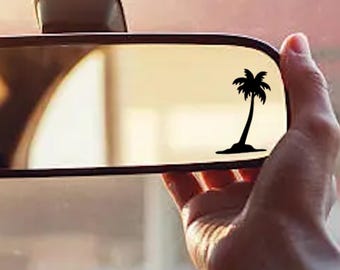 Calcomanía para espejo retrovisor con diseño de palmera, mini calcomanía para espejo retrovisor o lateral, mini calcomanía para teléfono celular o estuche para audífonos.