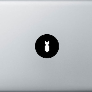Bomb Dropping - Mac Apple Logo Cover Laptop Vinyl Decal Sticker Macbook Unique Radioactive Biohazard Nuclear War Army Atomic