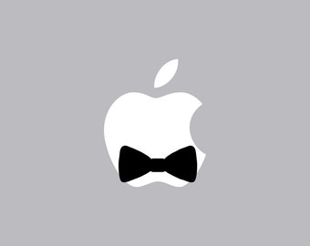 Bowtie - Mac Apple Logo Cover Laptop Vinyl Decal Sticker Macbook Unique Hipster Bow Tie Funny