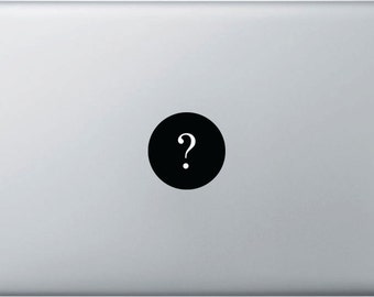 Question Mark - Mac Apple Logo Cover Laptop Vinyl Decal Sticker Macbook Unique Exclamation Point Punctuation Ampersand