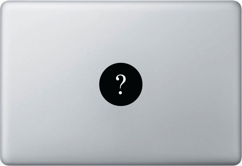 Question Mark Mac Apple Logo Cover Laptop Vinyl Decal Etsy