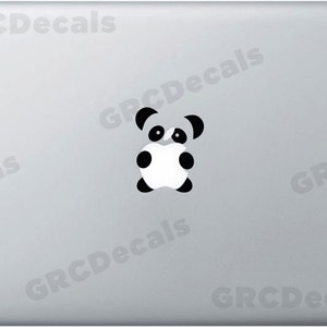 Cute Panda - Mac Apple Logo Cover Laptop Vinyl Decal Sticker Macbook Unique Animal Jungle Bamboo Kung Fu