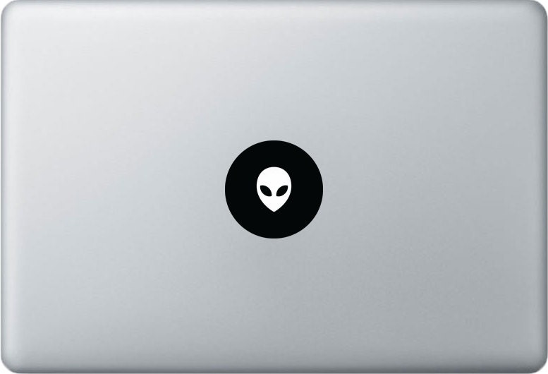 Alien Head - Mac Apple Logo Cover Laptop Vinyl Decal Sticker MacBook ...