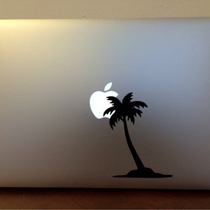 Palm Tree - Mac Apple Logo Cover Laptop Vinyl Decal Computer Decal Bumper Window Stickers Beach Theme Decal
