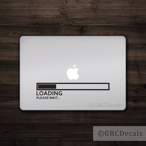 Loading Please Wait Mac Apple Logo Cover Laptop Vinyl Decal