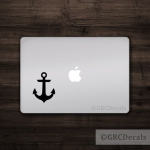 Anchor Decal Mac Apple Logo Cover Laptop Vinyl Decal Sticker Macbook Decal Unique Boat Nautical
