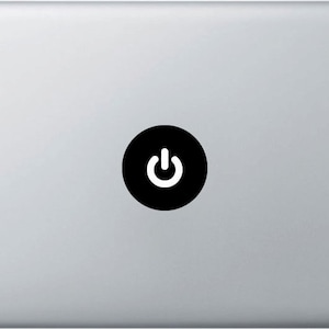 Power Symbol - Mac Apple Logo Cover Laptop Vinyl Decal Sticker Macbook Unique Shape Science Electricity Energy Icon