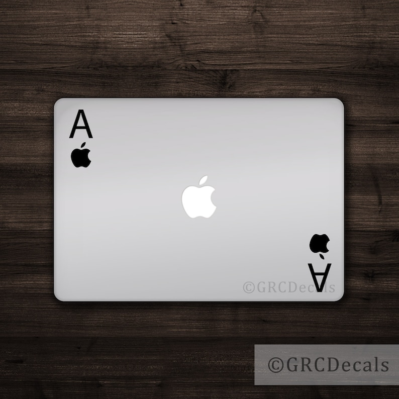 Carte Ace Apple Mac Apple Logo housse pour ordinateur portable Sticker vinyle autocollant Sticker MacBook costume unique King Queen Jack Spade Diamond Club Poker Love image 1