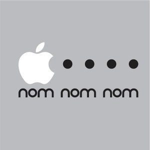 Nom Nom Nom Mac Apple Logo Cover Laptop Vinyl Decal Sticker Macbook Unique Apple Eating Dots