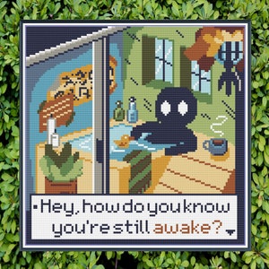 Wanna Pixel Art Cross Stitch Pattern PDF TYLKO domek rdzeń pixel art gra wideo vapor wave