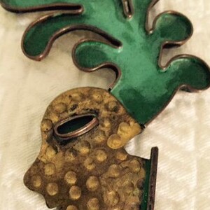 Vintage Signed Maya Mexican Very Large Brooch and Pendant