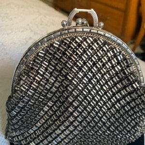 Vintage Whiting & Davis Silver Plated Metal Mesh Evening Bag