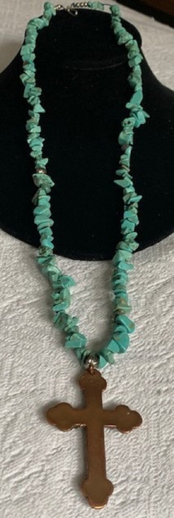 Vintage Southwest Turquoise Necklace With Large T… - image 5