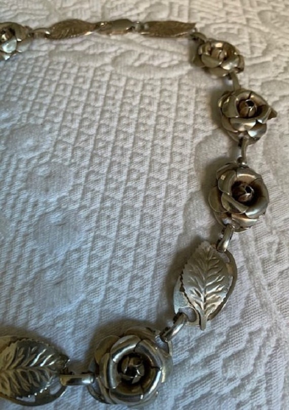 Vintage Early 1950'S Sterling Silver Rose Petal a… - image 8