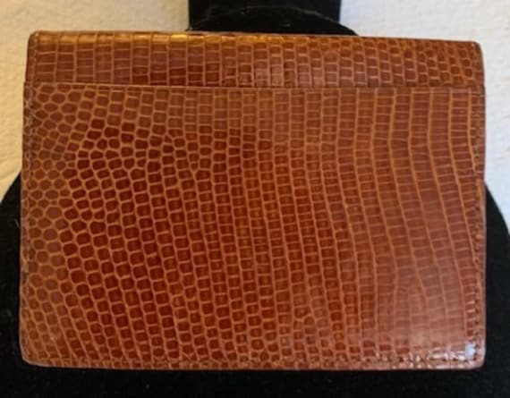 Vintage Gary's Cognac Real Lizard & Leather Made … - image 2