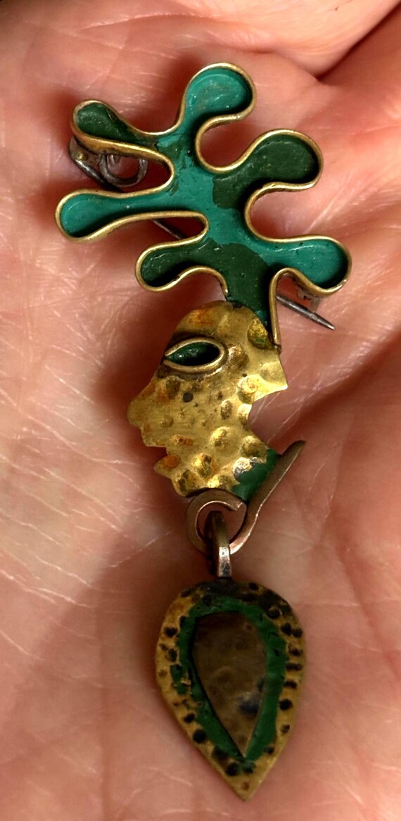 Vintage Late 40s Or Early 50s Mexican Maya Signed… - image 6