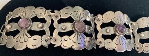 Vintage Mexican Sterling And Amethyst 1940s or 50… - image 7