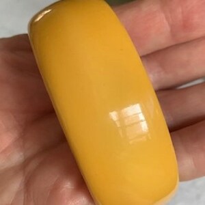 Vintage Wide Bright Yellow Tested Bakelite Bangle Bracelet image 9