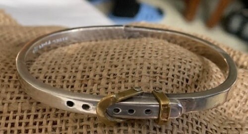 Vintage Mexican Sterling and Brass Belt Buckle Bangle Bracelet - Etsy
