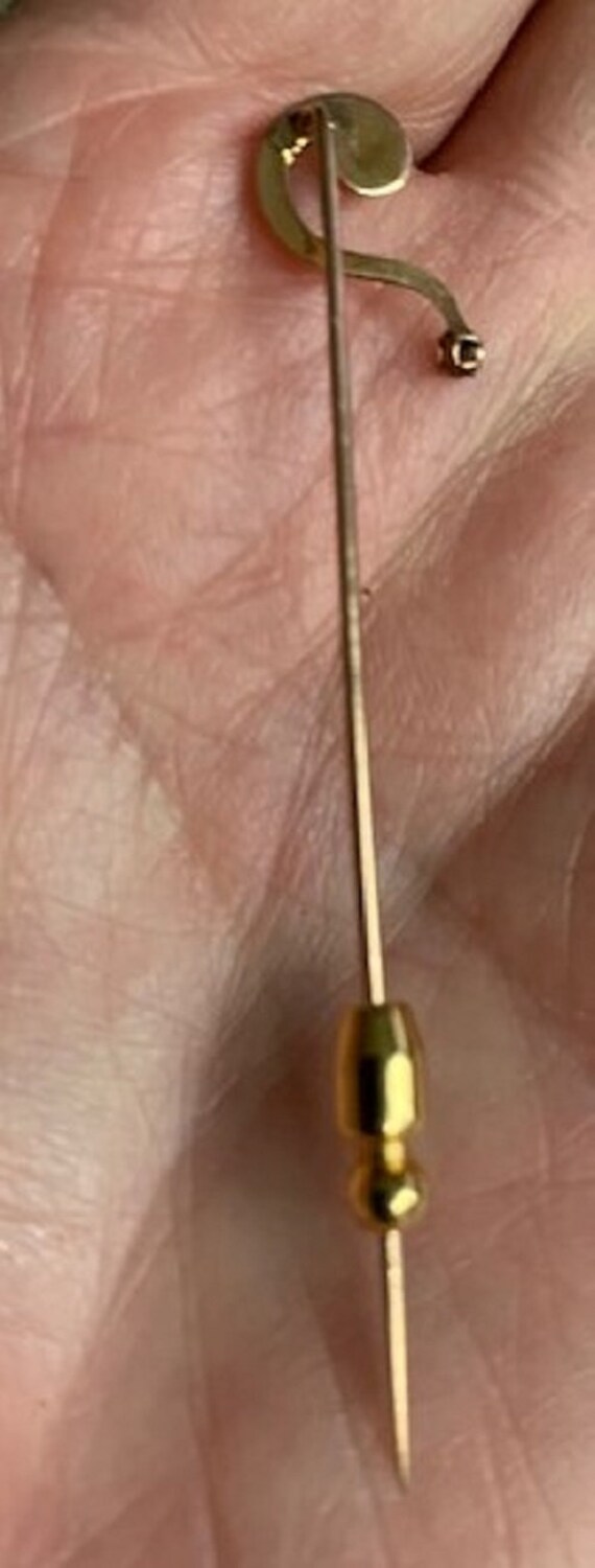 Antique Victorian Gold & Diamond Question Mark Stick Pin 