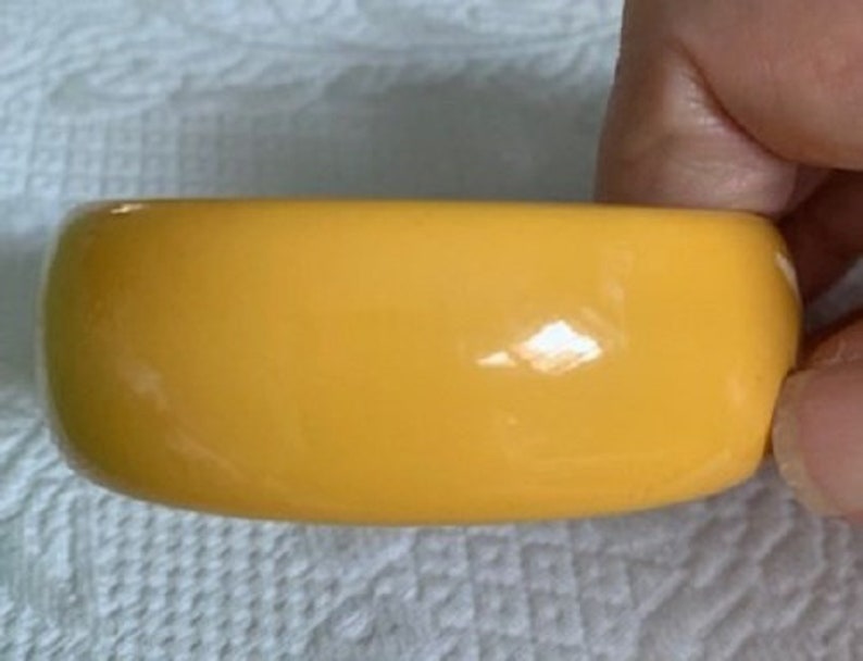 Vintage Wide Bright Yellow Tested Bakelite Bangle Bracelet image 4