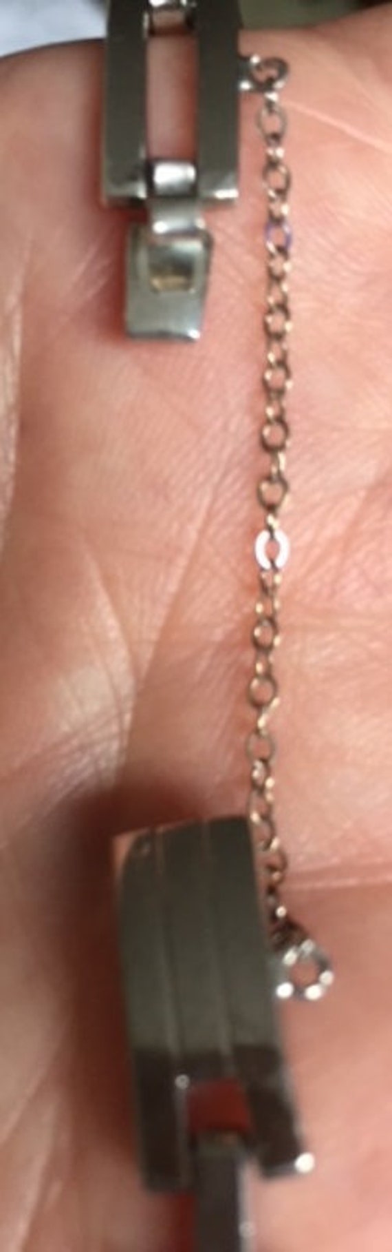 Vintage Sterling Silver Rectangular Open Link 197… - image 4